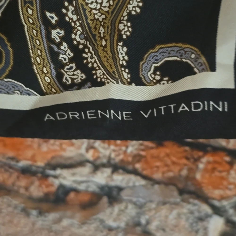 Adrienne Vittadini Gold and Black Paisley Silk Scarf - Picture 5 of 9